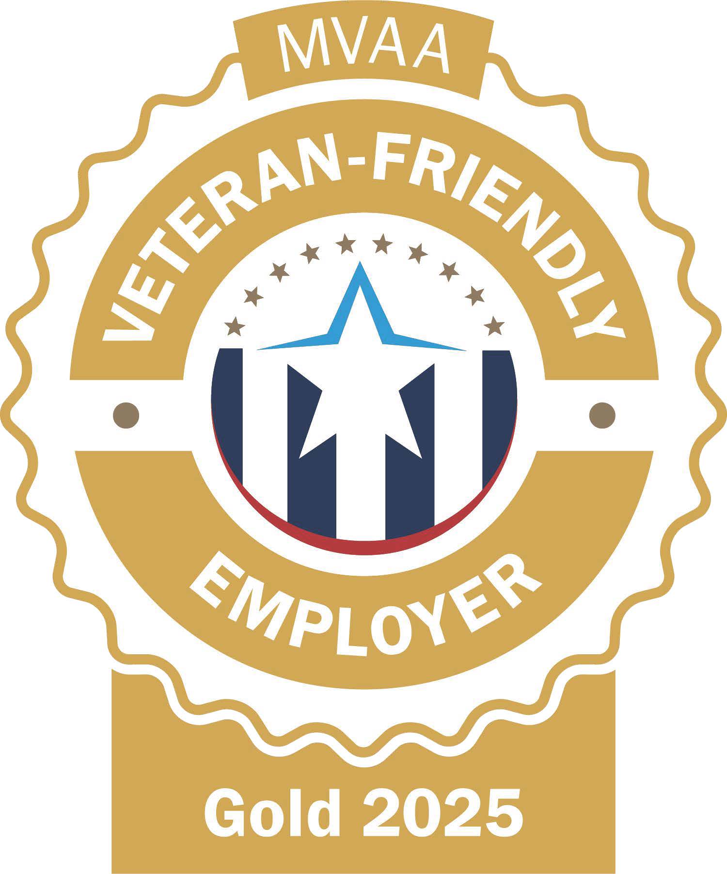Michigan Veterans Affairs Agency 2025 Gold Seal indicating that DTMB is a gold level veteran friendly employer.